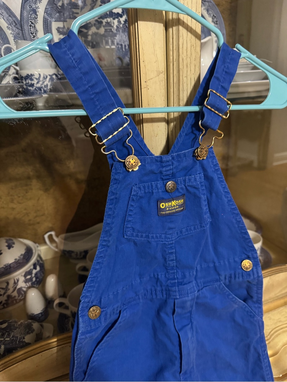 Vintage OshKosh USA blue overalls HTF size 6x-7 boys - Picture 2 of 4